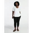 thumbnail image 5 of Terra & Sky Women's Plus Size V Neck Tee with Short Sleeves, Size 0X-4X, 5 of 5