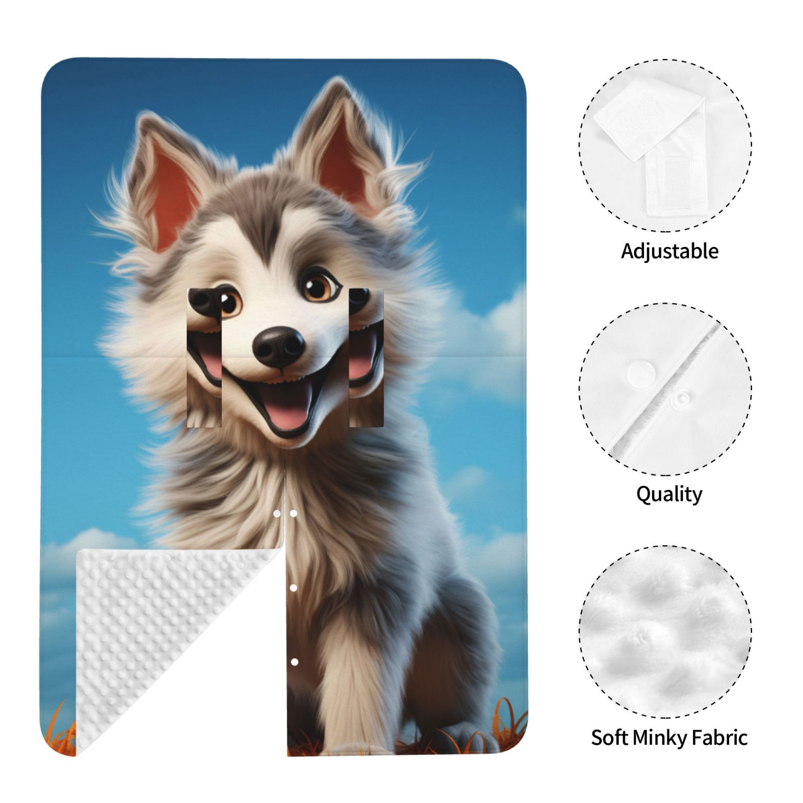 Naloa Blue Sky Cute Wolf Baby Car Seat Cover, Breathable Baby Carrier Cover, Multiuse Baby Carrier Cover & Nursing Breastfeeding Cover