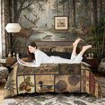 thumbnail image 3 of Meiyoeat Rustic Wildlife Mallard Duck Deer Fish Duvet Cover Queen, Vintage Cabin Pattern Queen Bedding, Brown Black,3-Piece,No Comforter,Black Reversible, 3 of 6