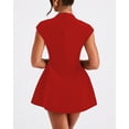 thumbnail image 3 of NJWS Women Sexy Mini Dress Deep V Neck Cap Sleeve A Line Dress Short Formal Dresses Party Club, 3 of 5