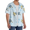 thumbnail image 4 of Wukai Cartoon Turtle Men's Casual Short-Sleeve Button Down Shirt - Lightweight Summer Dress Shirt for Daily Wear-Large, 4 of 7