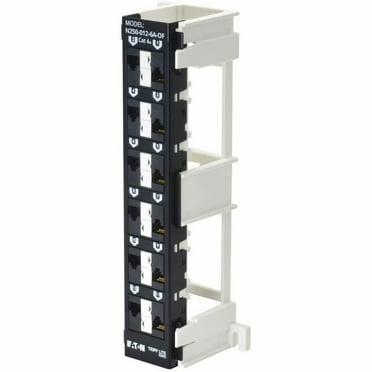 Eaton Tripp Lite Series 12-Port Cat6a Wall-Mount Patch Panel - PoE  Compliant, 110, 568A/B, RJ45 Ethernet, Offset Ports, TAA - 12 Port(s) - Category 6a - Twisted Pair - Black - Wall Mountable, Desk...
