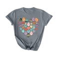 thumbnail image 3 of VBTAPA Novelty Graphic Tees for Women Happy Easter Bunny Print T-Shirt Cute Leopard Rabbit Tee Tops Prime Sales Today Gray M, 3 of 6