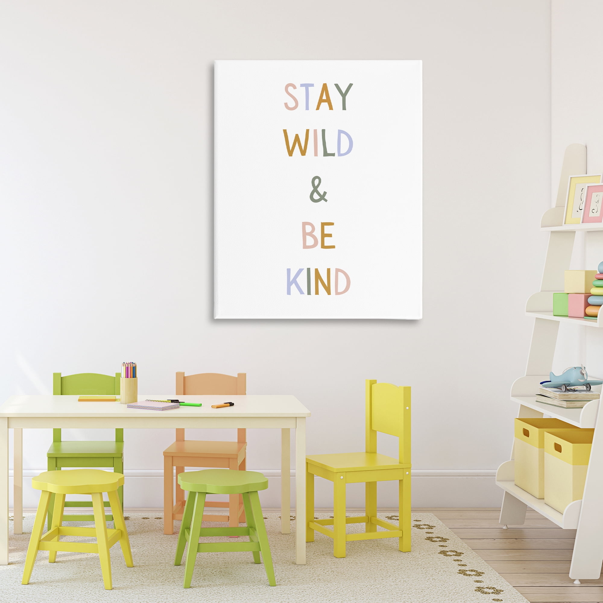 Stupell Industries Stay Wild Be Kind Canvas Wall Art, design by Katie Griggs