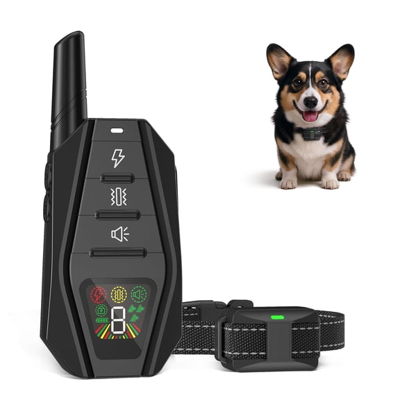 Small Dog Shock Collar for Dogs 5-15lbs, 3300Ft Remote Range, 3 Modes (Beep/Vibe/Shock), Waterproof Rechargeable Bark Collar - Black