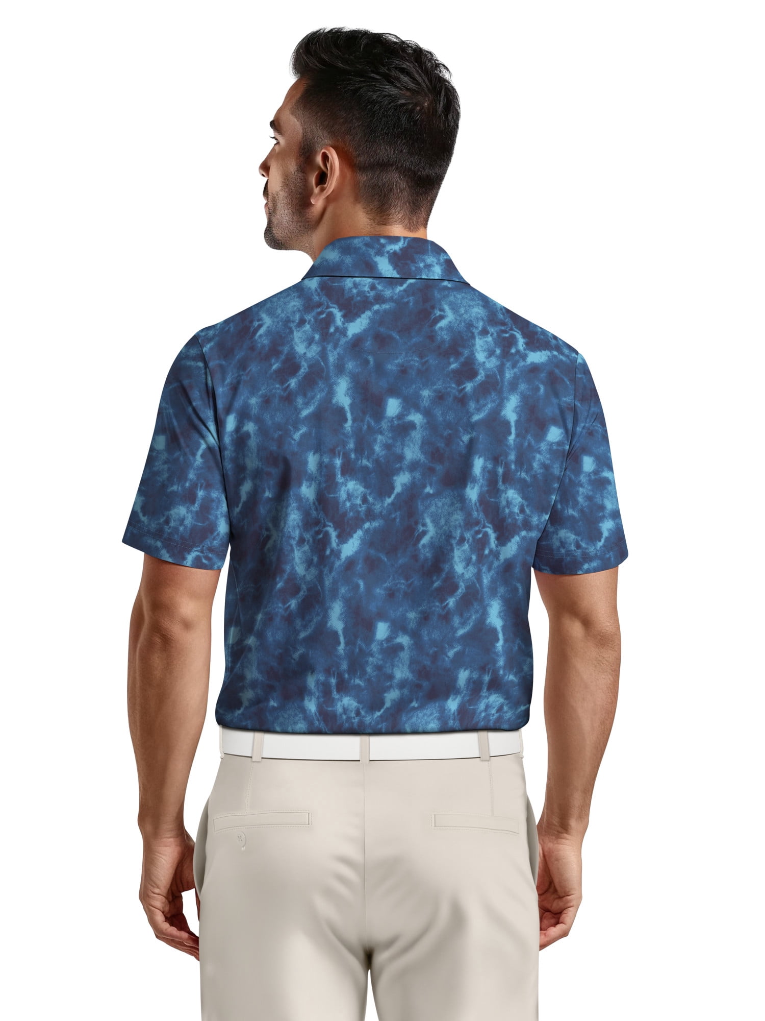 Ben Hogan Men's & Big Men's Performance Watercolor Camo Short Sleeve Golf Polo Shirt, Sizes S-5XL
