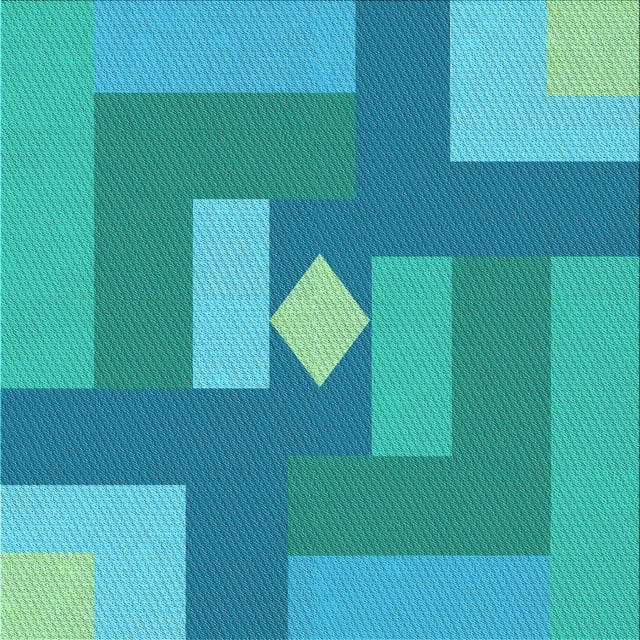 Ahgly Company Tapis d'Intérieur Lavable en Machine Carré Transitionnel Turquoise Bleu Vif, 4 Pieds Carré