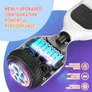 SISIGAD 6.5 Hoverboard with Bluetooth and LED Lights Smart Self Balancing Electric Scooter, 300W Motor, 9mph Speed