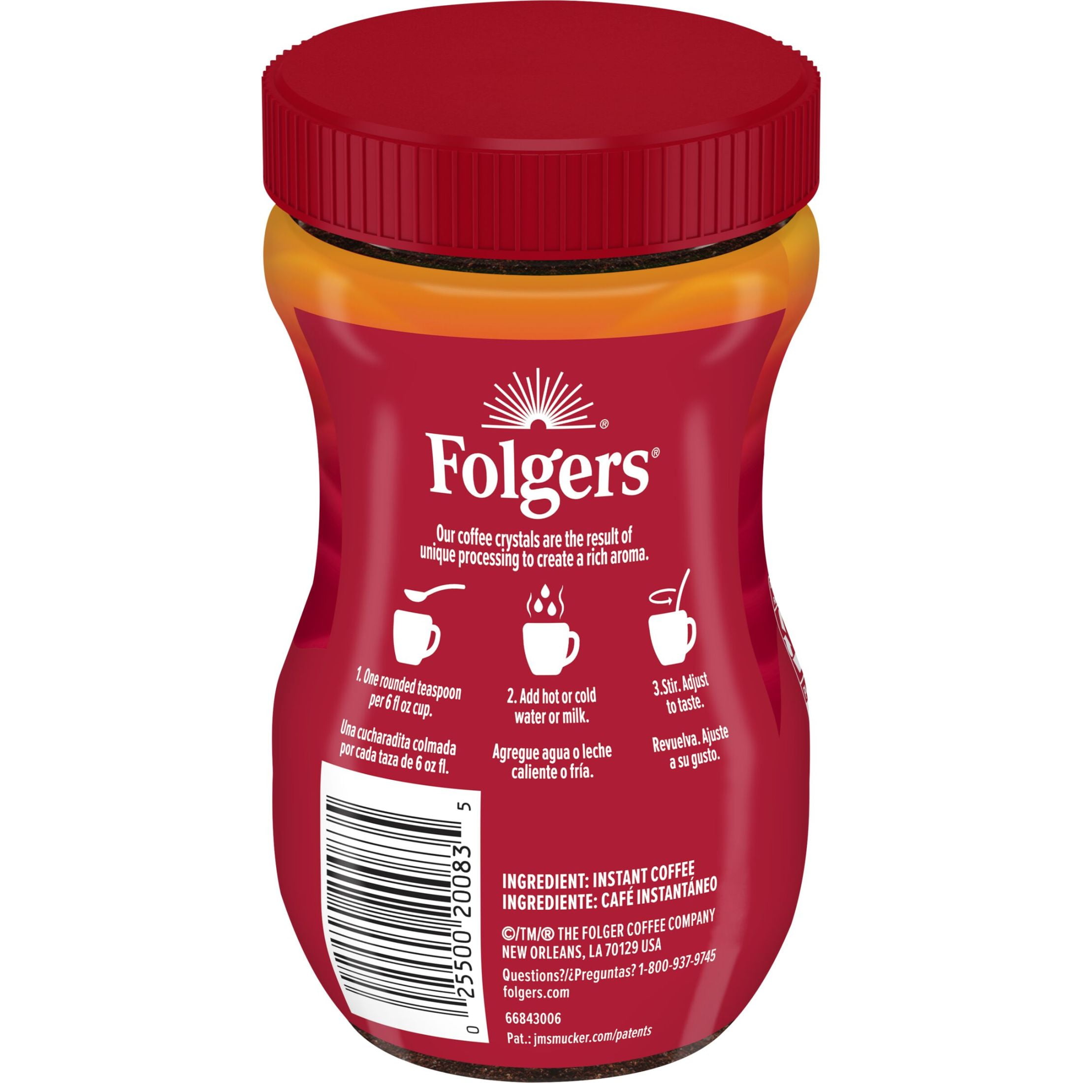 (12 pack) Folgers Classic Roast Instant Coffee, 3 oz Jar