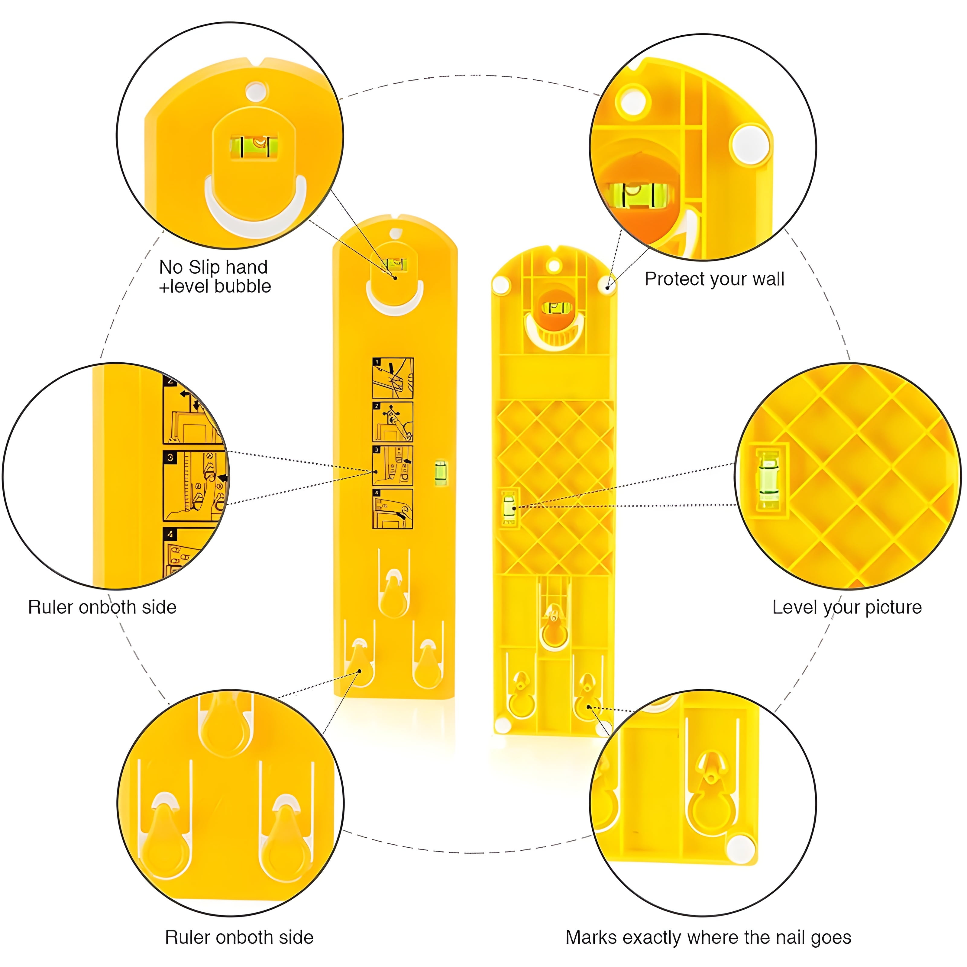 Picture Hanging Kit Tool 225-Piece – Easy Level Ruler, 2 Hammers & More – Perfect for Any Wall!