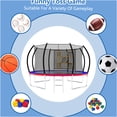 thumbnail image 6 of JERFIT 12FT Trampoline with Safety Enclosure Net, Outdoor Jumping Mat for Kids & Adults, Blue and Red Steel Frame with Matching Ladder, ASTM Certified, 6 of 10