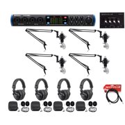Presonus 4-Person Podcast Podcasting Recording Bundle w/STUDIO 1810 Interface
