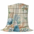 thumbnail image 6 of Beige Beach Coastal Blanket Soft Cozy Warm Throw Blanket for Couch, Plush Fuzzy Flannel Fleece Blankets for Sofa, Summer Nautical Coral Shell Botanical Vintage Bed Blankets Gifts for Men, 50"x60", 6 of 9