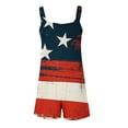 thumbnail image 5 of QATAINLAV Camisas Para Hombres! Womens Rompers Overall 4th of July Short Jumpsuit with Pockets Casual Adjustable Straps American Flag Onesie Shorts Patriotic Holiday Outfits Blue XL, 5 of 6