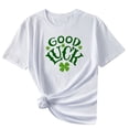 thumbnail image 1 of CEHVOM T-Shirt Décontracté pour Femmes à Manches Courtes avec Imprimé Trèfle de la Saint-Patrick, 1 of 3