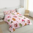 thumbnail image 3 of Castle Fairy Merry Christmas Girl 2pcs Bedding Comforter Set,Gingerbread Man Twin Comforter Sets,Candy Canes Breathable Bedding Set,Lightweight Room Decor, 3 of 8