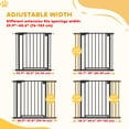 thumbnail image 3 of PawHut 30"-41" Baby Gate, Pet Gate with 2 Extension Kit, Auto-Close, Black, 3 of 9