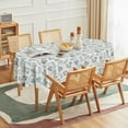 thumbnail image 3 of Fall Tablecloth 60×84 Inch Oval, Thanksgiving Autumn Harvest Blue Pumpkins and Leaves Table Cover for Party Picnic Dinner Decor, 3 of 6