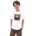 thumbnail image 5 of ibiyuan Girl Shirt Holiday Short Sleeve Girls T Shirts Size 12 Graphic Hearts Baby Girl Tops Round Neck Basic Tees Soft Summer Outfit,10-11 Years, 5 of 6