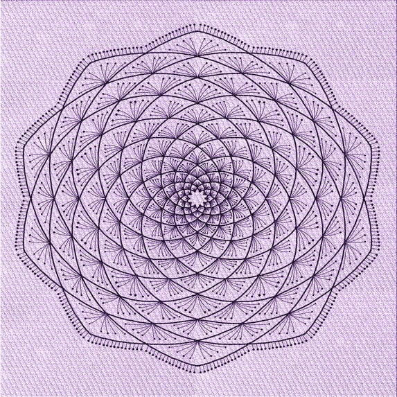 Ahgly Company Machine Washable Indoor Square Transitional Rich Lilac Purple Area Rugs, 4' Square