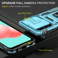 thumbnail image 2 of Feishell Case for Samsung Galaxy A42 5G Camera Lens Slide Protection Cover with Ring Holder Kickstand, Armor Heavy Duty Military Grade Shockproof PC Rugged Bumper for Samsung Galaxy A42 5G, Lightblue, 2 of 7