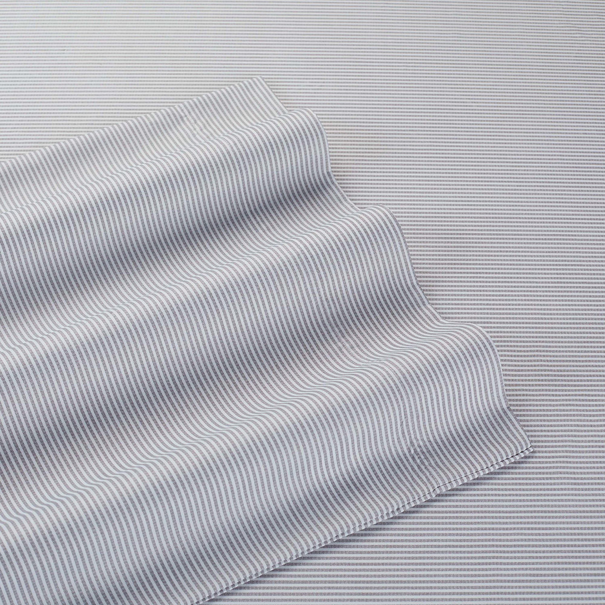 IZOD Striped Polyester/Microfiber Sheet Sets, Twin, Gray, 3Pieces