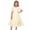 Beige, variant on Iyufng Dresses for Girls Hepburn Style Short Sleeve Collared Dress Fitted Button Down Dance Dress Children's Dresses