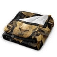 thumbnail image 6 of Lion Blanket Geometric Low Poly Gold Art, Soft Cozy Flannel Throw For Couch And Sofa, Modern Wildlife Home Decor 60x50, 6 of 6