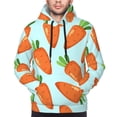 thumbnail image 4 of KLL Cartoon Carrot Print Mens Hoodie Long Sleeve Casual Pullover Hooded Sweatshirt Fashion Drawstring Hoodies with Pocket-Small, 4 of 6