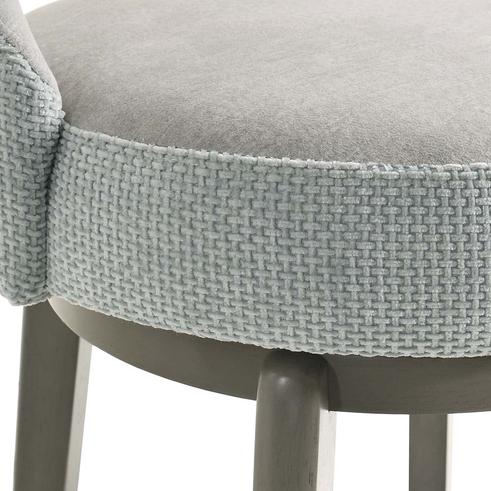 XDECO Swivel Bar Stools Set of 2, Velvet Upholstered bar Chairs, Barstools Counter Height with Back and Footrest for for Bar, Kitchen Island, Dining Room,Grey