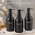 thumbnail image 3 of MAISONOVO Dispensador de champ&uacute; y acondicionador Recargable - Dispensador de champ&uacute; para Ducha Juego de 3 - Botellas de champ&uacute; de pl&aacute;stico Negro de 500 ml c, 3 of 7