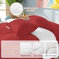 thumbnail image 2 of Vintage Linen 4 Piece Duvet Cover Set California King Size Pastoral Red Linen Texture Farmhouse Soft Bedding Set Comforter Cover, 1 Duvet Cover 1 Flat Sheets and 2 Pillowcases, 2 of 9