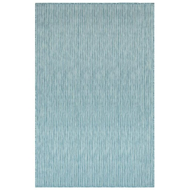 Trans-Ocean Importe CRE45842204 39 Po x 59 Po Liora Manne Carmel Texture Rayure Tapis Rectangle Tissé Wilton Intérieur et Extérieur - Aqua