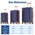 thumbnail image 4 of Vebreda 3 Piece Hardshell Luggage Set with TSA Lock, YKK Zippers, Spinner Wheels, Lightweight PC+ABS Suitcases (20”/24”/28”), 4 of 8