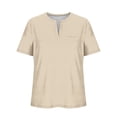 thumbnail image 4 of Wlynlyn Womens Tops Short Sleeve Shirts Button down V Neck T Shirts Plus Size Blouses Solid Color Tees, 4 of 5