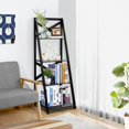 thumbnail image 3 of Costway 4-Tier Ladder Shelf Bookshelf Bookcase Storage Display Leaning Home Office Decor, 3 of 8