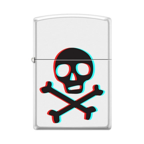 Zippo Lighter - Glow in the Dark Skull  Crossbones