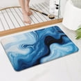 thumbnail image 4 of Light Blue Marble Flow Pattern Bathroom Rugs Mat,Non Slip Microfiber Bathroom Rug,Rubber Backing,Soft Bathroom Mats for Bathroom Floor,Tub and Shower,17x27in(43x68cm), 4 of 5