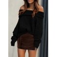 thumbnail image 2 of Jersey PRETTYGARDEN con hombros descubiertos de manga larga negro L, 2 of 7