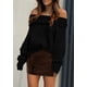 thumbnail image 2 of Jersey PRETTYGARDEN con hombros descubiertos de manga larga negro L, 2 of 7