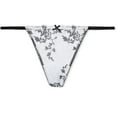 thumbnail image 3 of Victoria's Secret Embroidered Lace V-String Panty Color Black & White Size X-Large NWT, 3 of 3