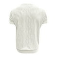 thumbnail image 4 of Chiccall Mens Knit T Shirts Casual Short Sleeve Crew Neck Textured Summer Shirt Tops White, 4 of 5