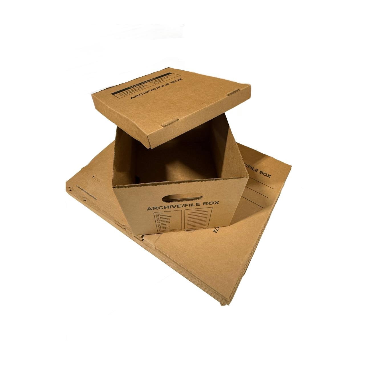 6 - Pack 15x12x10 Small Standard File Storage Moving Box with Lid Letter Handles