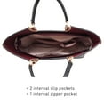thumbnail image 4 of Dasein Women Two Tone Handbag Purse Top Handle Shoulder Bag Tote Hobo Work Bag w/Matching Clutch, 4 of 8