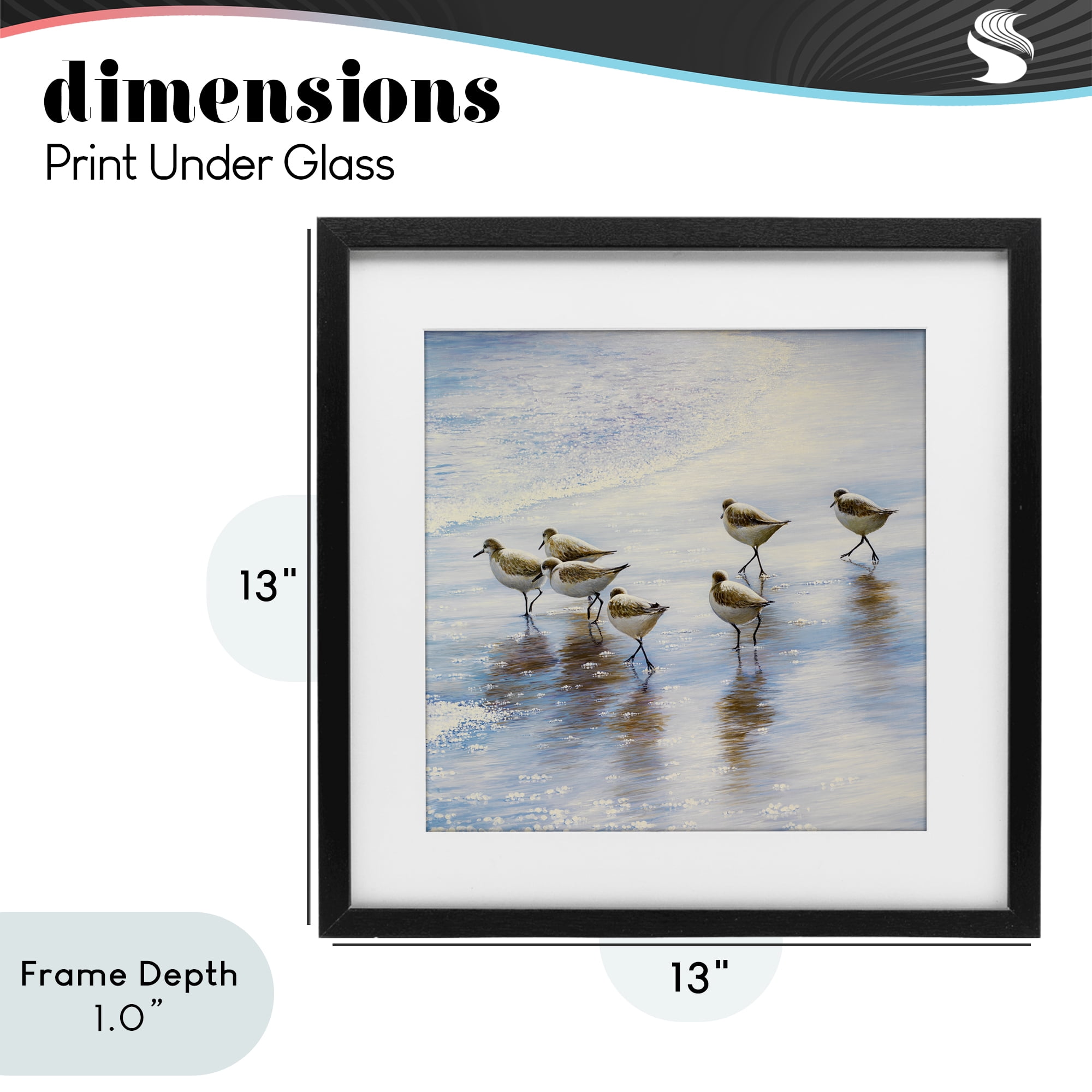 Stupell Industries Sand Dancers on Shore Black Framed Print Under Glass, design by Bruce Nawrocke