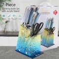 thumbnail image 2 of Kitchen Knife Set, 7 Pieces Professional Sharp Chef Knife Set with Gradient Acrylic Stand, Non Stick Stainless Steel Knife Block Set with Ergonomic Handle, Great Knife Set Best Gift for Woman (Blue), 2 of 7