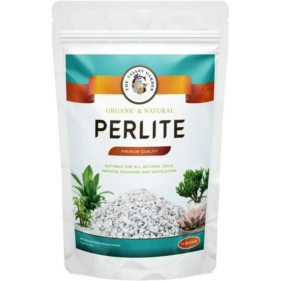 Organic Perlite for All Plants, All Natural Horticultural Soil Additive Conditioner Mix, Improve Drainage and Ventilation, Help Root Growth (2 Quarts)