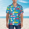thumbnail image 4 of Lsque Color Dachshund Dog pattern Hawaiian Shirt for Men, Unisex Summer Beach Casual Short Sleeve Button Down Shirts-, 4 of 9