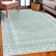 thumbnail image 3 of Geometric Decorative Rug, Abstract Design Lattice Print of Vintage Mesh Grid Intersecting Artwork, Quality Carpet for Bedroom Dorm and Living Room, 6 Sizes, Dark Sea, by Ambesonne, 3 of 4