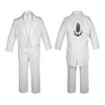 thumbnail image 3 of New Born Baby Boy Teen Christening Baptism Formal White Tail Suit Silver Virgin Mary On Stole & Back SM-20, 3 of 5